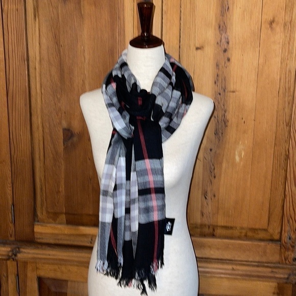 V. FRASS The Original Plaid Viscose Scarf Sz. 32” x 72” - Picture 1 of 12